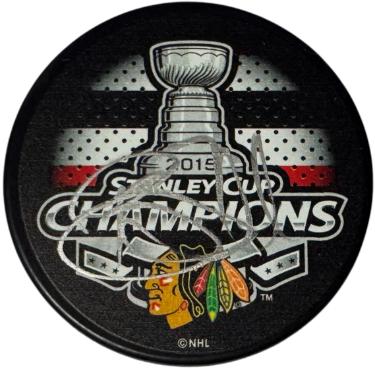 Brent Seabrook signed Chicago Blackhawks 2015 Stanley Cup Champions Puck - PSA