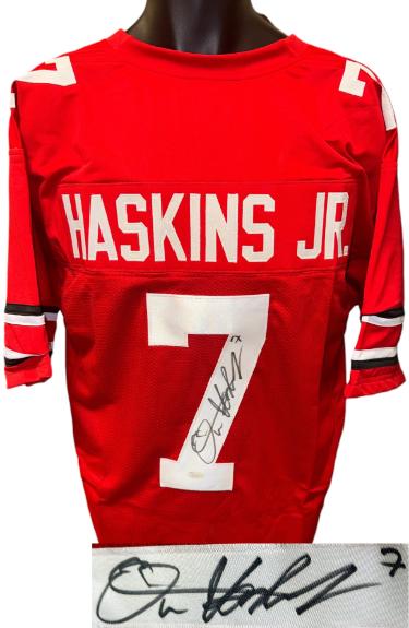 Dwayne Haskins Jr signed Ohio State Custom Stitched College FB Jersey #7- JSA Signature Debut