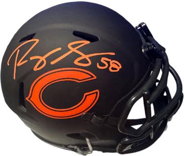 Roquan Smith signed Chicago Bears NFL Riddell Speed Eclipse Mini Helmet #58- Beckett Wintessed