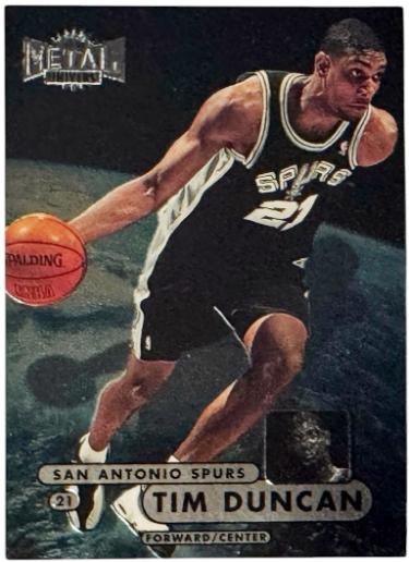 Tim Duncan 1997-98 Metal Universe Rookie Championship Card (RC) #72 (San Antonio Spurs/HOF)
