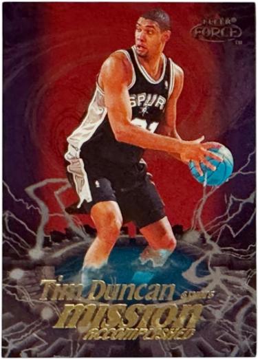 Tim Duncan 1999-00 Fleer Force Mission Accomplished Forcefield Card #4MA (San Antonio Spurs/HOF)