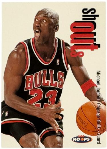 Michael Jordan 1998-99 NBA Hoops Shout Outs Insert Card #13SO (Chicago Bulls/GOAT/HOF)