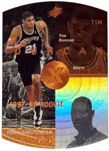 Tim Duncan 1997-98 SPX Bronze Die-Cut Rookie Card #37 (San Antonio Spurs/HOF)