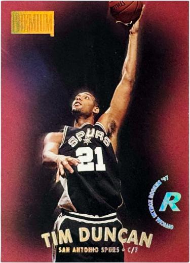Tim Duncan 1997-98 SkyBox Premium Rookie Card (RC) #112 (San Antonio Spurs/HOF)
