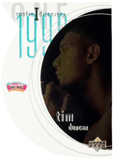 Tim Duncan 1997-98 Upper Deck Rookie Discovery I Die-Cut Rookie Card (RC) #R1 (San Antonio Spurs/HOF)