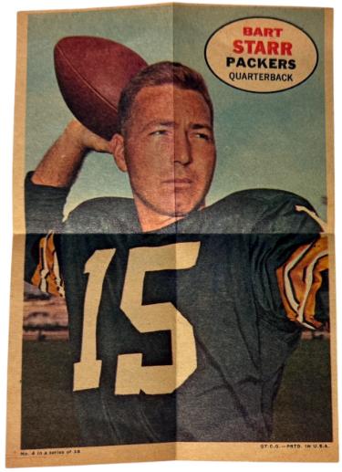 Bart Starr 1968 Topps NFL Football Posters Inserts Set-Break # 4 NM/OC (Green Bay Packers/HOF)