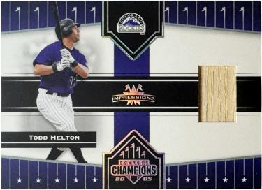 Todd Helton 2005 Donruss Champions Impressions Materials Used Bat Card #83 (Colorado Rockies/HOF)