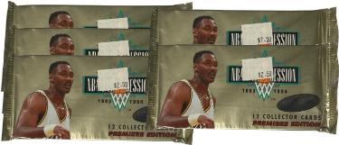 1993-94 Fleer NBA Jam Session Pack 12 Oversize Cards - Lot of 5 - 60 Cards- New/Factory Sealed