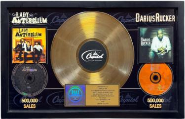 Lady A/Darius Rucker Capitol Records RIAA Certified Gold Sales SirumXM 25.5x15.5 - Custom Framing- Very Rare- Imperfect