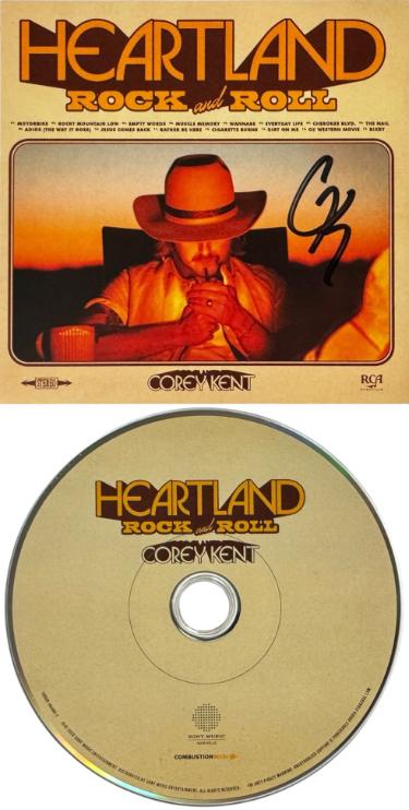 Corey Kent signed 2026 Heartland Rock & Roll Insert Album Cover/CD & Case- COA/Country-Pop Music
