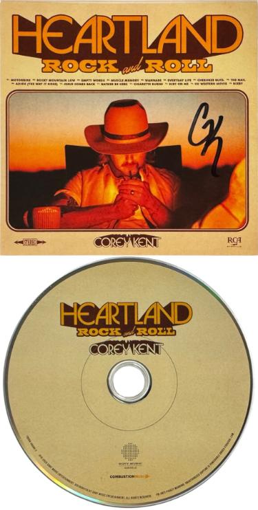 Corey Kent signed 2026 Heartland Rock & Roll Insert Album Cover/CD & Case- COA/Country-Pop Music