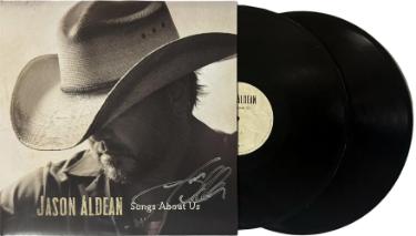 Jason Aldean signed 2026 Songs About Us Album Cover/2XLP/Vinyl Record- COA/NEW