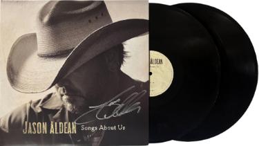 Jason Aldean signed 2026 Songs About Us Album Cover/2XLP/Vinyl Record- COA/NEW