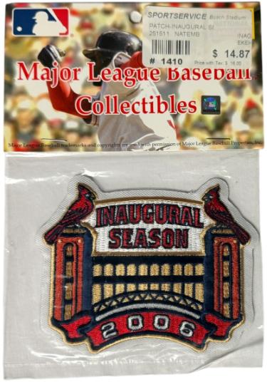 2006 St Louis Cardinals Busch Stadium Inaugural Season Embroidered MLB Patch/Emblem- New/Factory Sealed