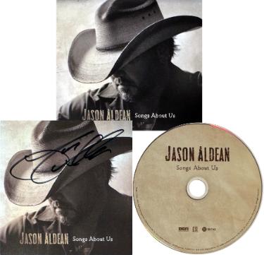 Jason Aldean signed 2026 Songs About Us 4.75x4.75 Art Card Insert/CD/Case- COA