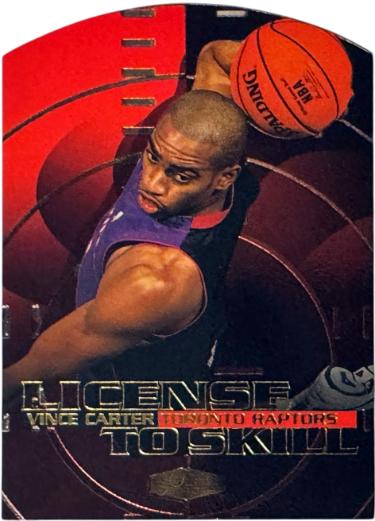 Vince Carter 1999-00 Flair Showcase License To Skill Die-Cut Card #10LS (Toronto Raptors)