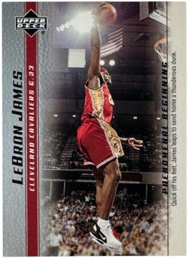 LeBron James 2003-04 Upper Deck Phenomenal Beginning Rookie Card (RC) #18 (Cleveland Cavaliers)