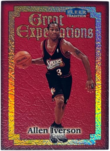 Allen Iverson 1998-99 Fleer Tradition Great Expectations Card #7GE (Philadelphia 76ers/HOF)