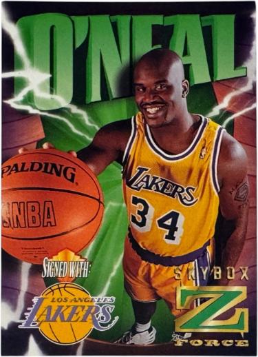Shaquille O'Neal 1996-97 Skybox Z Force Z-Cling Card #64 (Los Angeles Lakers/HOF)