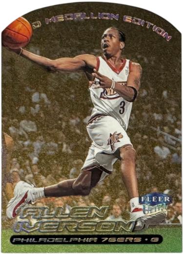 Allen Iverson 1999-00 Fleer Ultra Gold Medallion Di-Cut Card #20G (Philadelphia 76ers/HOF)