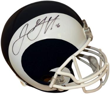 Jared Goff signed Los Angeles Rams TB Riddell FS Rep Helmet imperfect- Fanatics Hologram
