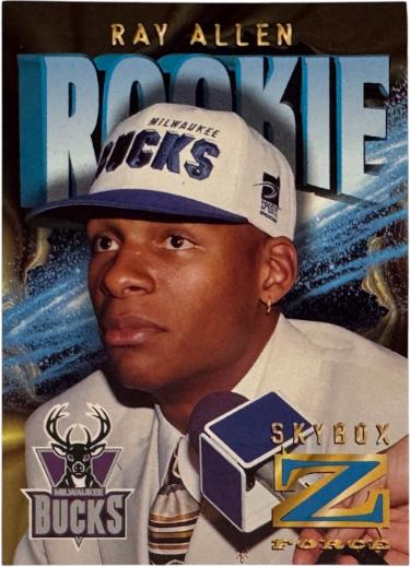 Ray Allen 1996-97 Skybox Z Force Z-Cling Rookie Insert Card RC #R-1 (HOF/Milwaukee Bucks)