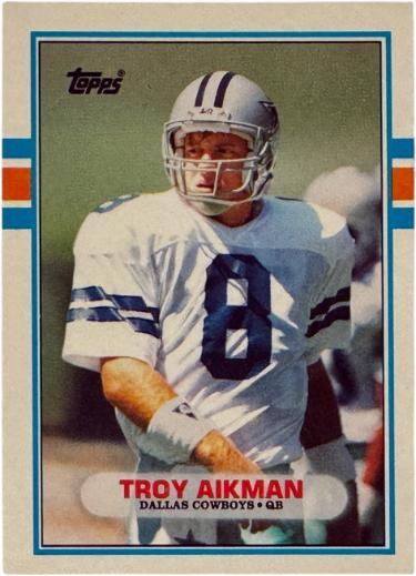 Troy Aikman 1989 Topps Traded Rookie Card (RC) #70T (Dallas Cowboys/HOF)
