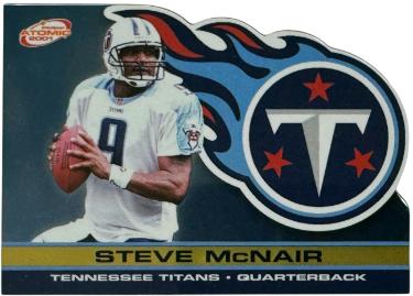 Steve McNair 2001 Pacific Prizm Atomic Gold Die-Cut Card #144- /116 (Tennessee Titans)
