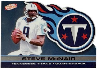 Steve McNair 2001 Pacific Prism Atomic Die-Cut Card #144 (Tennessee Titans)
