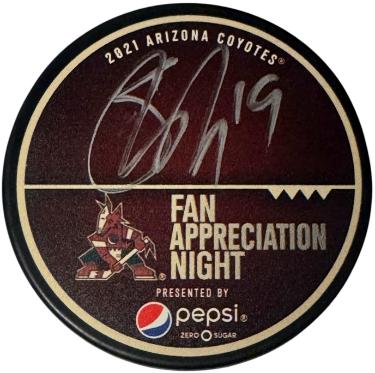 Shane Doan signed 2021 Arizona Coyotes Fan Appreciation Night Pepsi NHL Limited Edition Puck #19- COA