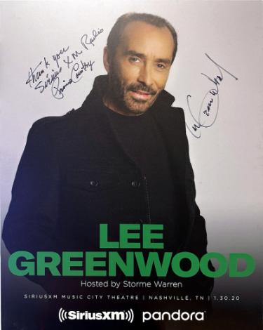 Lee Greenwood signed 2020 22"x28" Poster SiriusXM Prime Music City Theatre imperfect- COA
