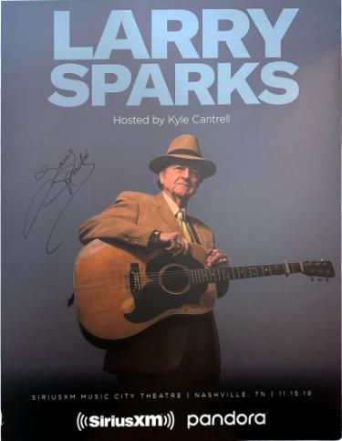 Larry Sparks signed 2019 22x28" Poster SiriusXM Pandora Music City Theatre Bluegrass imperfect- COA