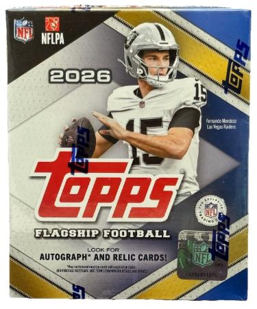 2026 Topps Flagship NFL Football Mega Box- 12PK/15CPP/180CPB- NEW/Factory Sealed