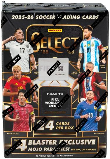 2025-26 Panini Select Road to FIFA World Cup Soccer Blaster Box-6PK/4CPP/24CPB- New/Factory Sealed