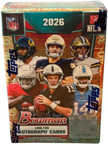 2026 Bowman Football NFL Blaster Box- 6PK/10CPP/60CPB - New/Factory Sealed
