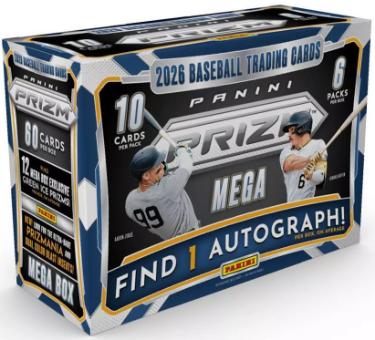 2026 Panini Prizm Baseball MLB Mega Box-6PK/10CPP/60CPB-New/Factory Sealed