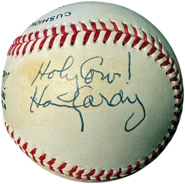 Harry Caray Signed Official Rawlings ONL National League Baseball w/ Holy Cow ! �Tone Spots� Grad/COA (Chicago Cubs/Announcer)