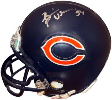 Brian Urlacher signed Chicago Bears NFL Riddell Mini Helmet #54- COA