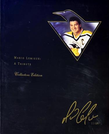 Mario Lemieux: A Tribute Collectors Edition 1997 Program wear #11480 (Pittsburgh Penguins)
