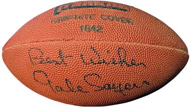 Gale Sayers signed Franklin Grip-Rite Junior Size-Weight Football- COA (HOF)