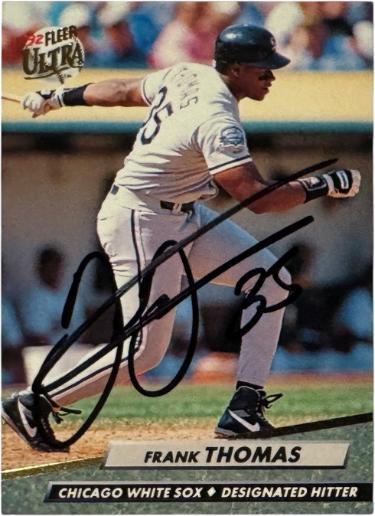 Frank Thomas signed 1992 Fleer Ultra On Card Auto #44 - COA (White Sox/HOF)