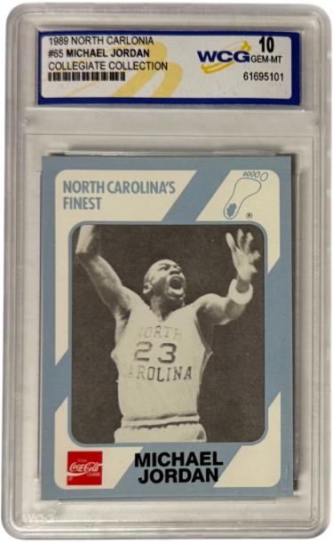 Michael Jordan 1989 North Carolina Collegiate Collection Card #65- WCG Graded 10 Gem Mint