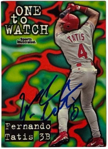 Fernando Tatis Sr signed 1998 Fleer Sports Ill One To Watch On Card Auto- COA