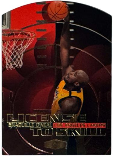 Shaquille O'Neal 1999-00 Fleer Flair Showcase License To Skill Die-Cut Card #2LS (Los Angeles Lakers/HOF)