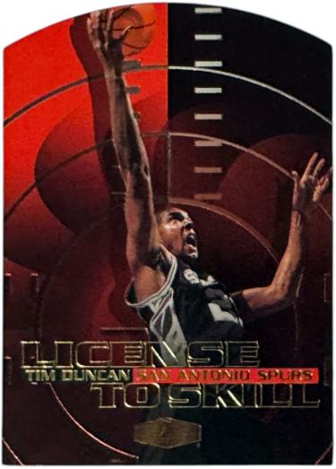 Tim Duncan 1999-00 Flair Showcase License to Skill Die-Cut Card #3LS  (San Antonio Spurs/HOF)