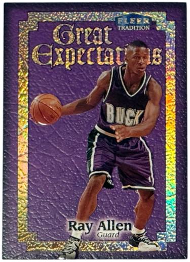 Ray Allen 1998-99 Fleer Tradition Great Expectations Card #2GE (Milwaukee Bucks/HOF)