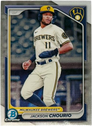 Jackson Chourio 2024 Bowman Chrome Prospects Rookie Card (RC) #BCP-140 (Milwaukee Brewers)