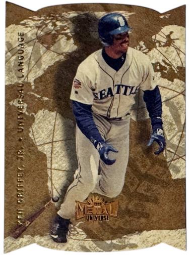 Ken Griffey, Jr 1998 Skybox Metal Universe Universal Language Die-Cut Card #1UL (Seattle Mariners/HOF)