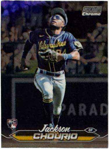 Jackson Chourio 2024 Topps Stadium Club Chrome Rookie Card (RC) #184 (Milwaukee Brewers)