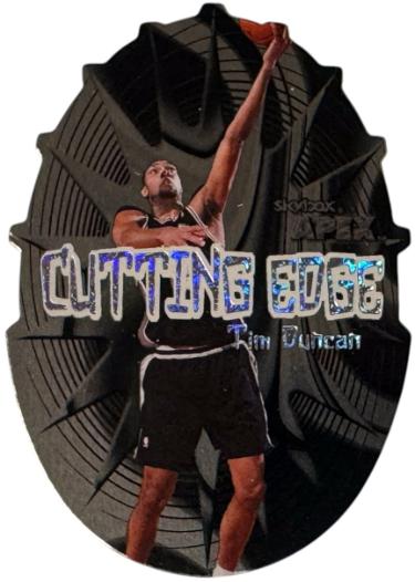 Tim Duncan 1999-00 Skybox Apex Cutting Edge Die-Cut Insert Card #9CE (San Antonio Spurs/HOF)